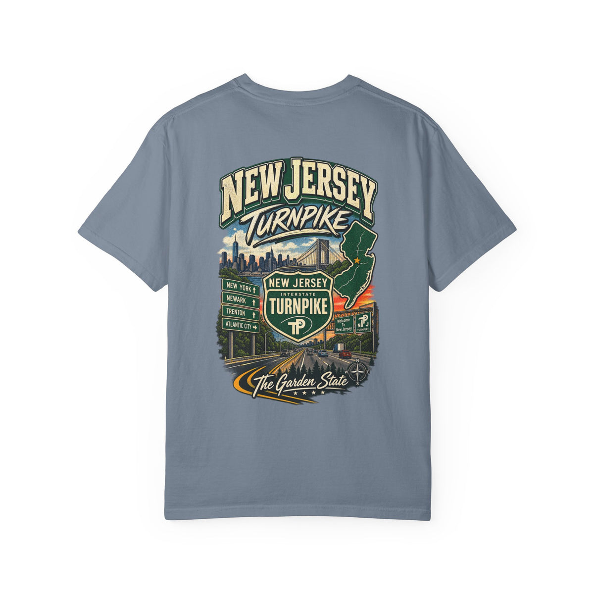 New Jersey Turnpike Unisex Comfort Color 1717 Streetwear Graphic Tee
