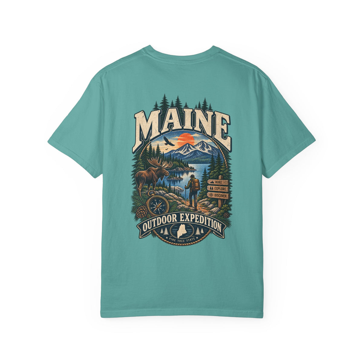 Maine Outdoor Expedition Unisex Comfort Color 1717 Streetwear Graphic Tee