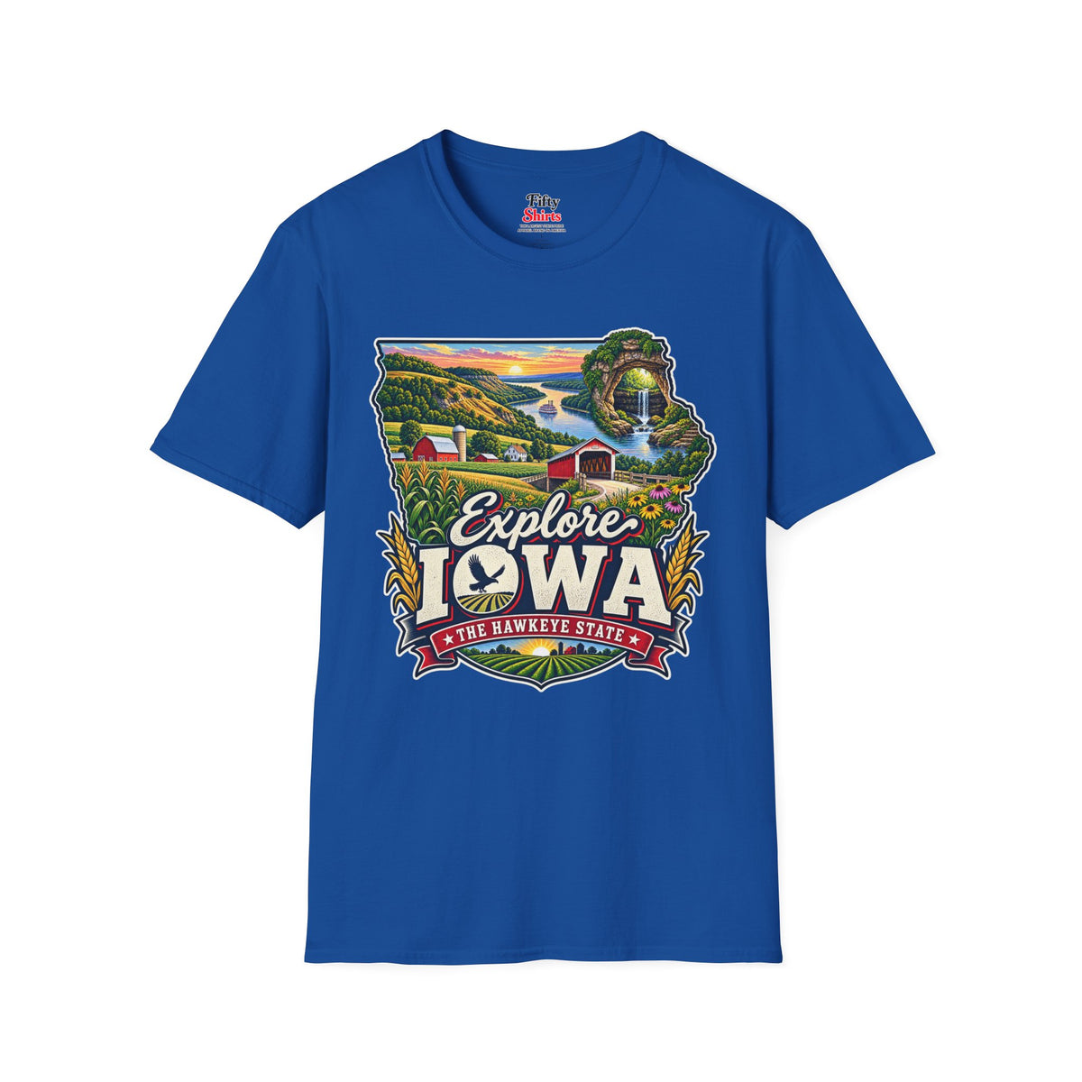 Explore Iowa Unisex Softstyle T Shirt State Pride Graphic Tee Collections FS03