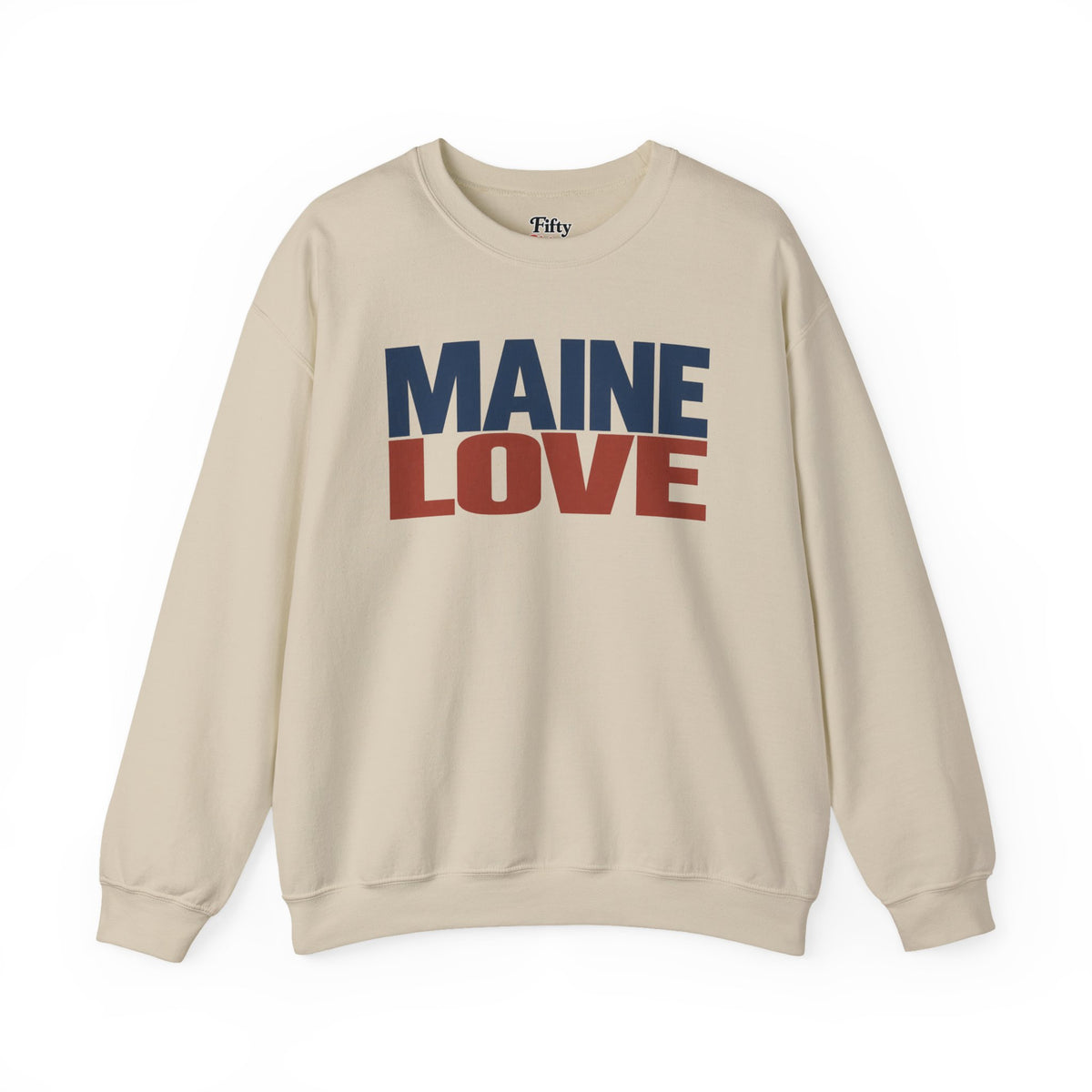 Maine Love Unisex Crewneck Sweatshirt State Name Graphic