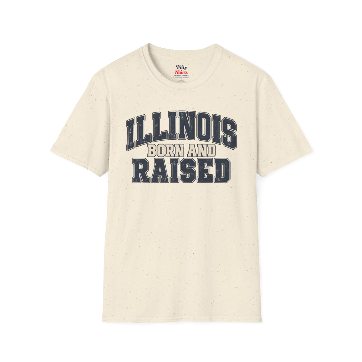 Illinois Born and Raised Unisex Softstyle T Shirt State Name Graphic Tee