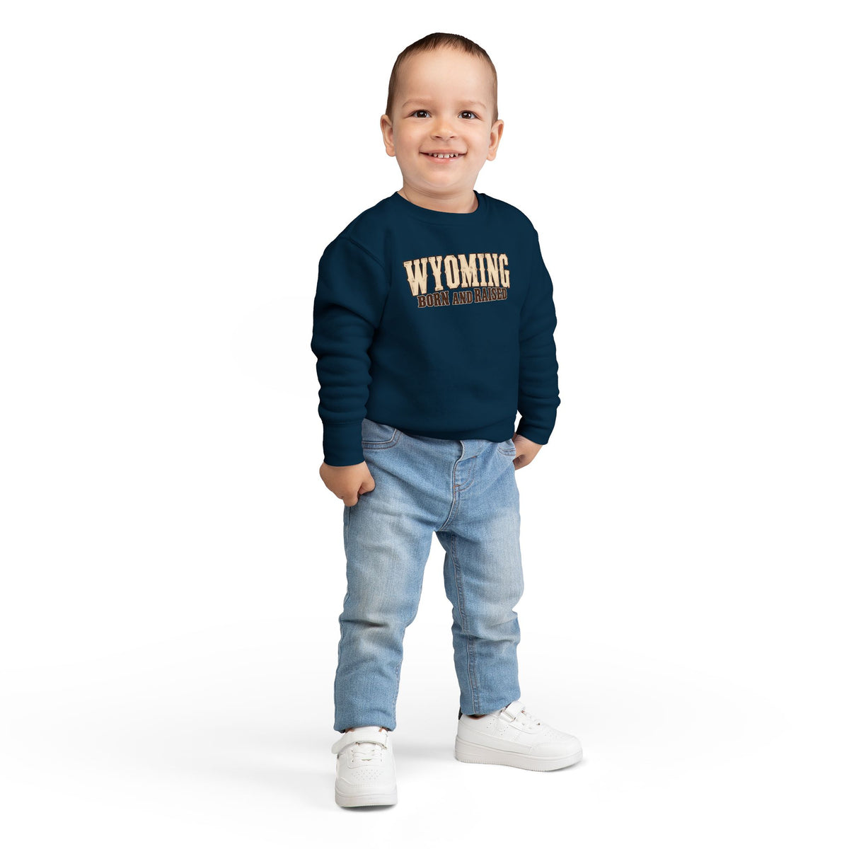 Wyoming Born and Raised Classic Western Unisex Toddler Sweatshirt