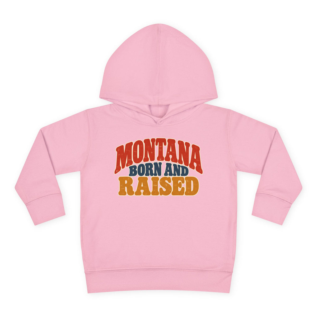 Montana Born and Raised Retro 1970s Unisex Toddler Pullover Fleece Hoodie