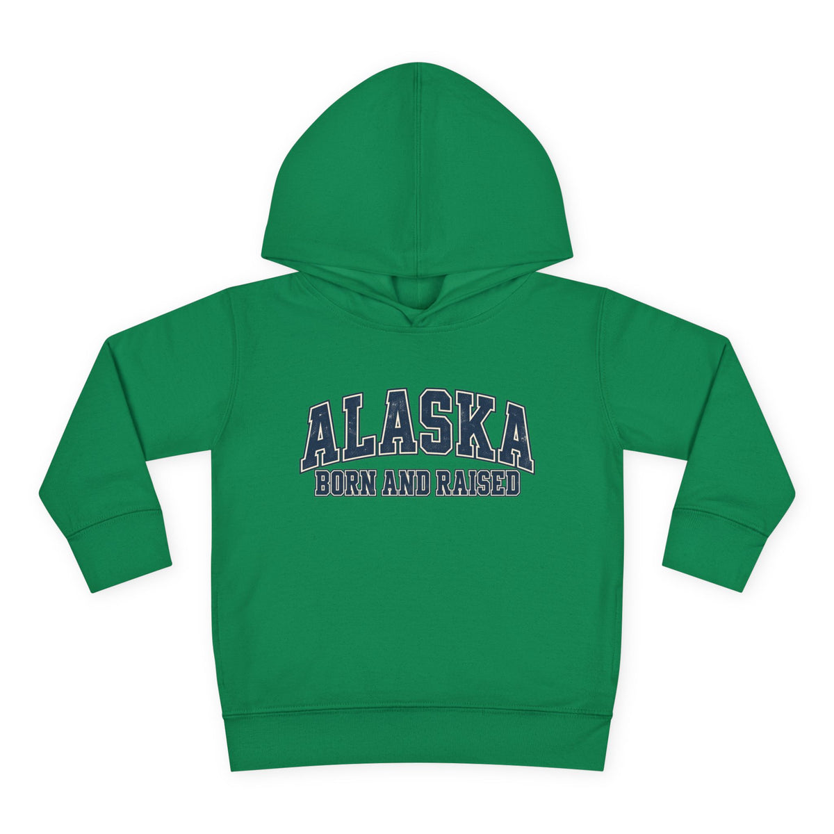 Alaska Born and Raised Classic Collegiate Unisex Toddler Pullover Fleece Hoodie