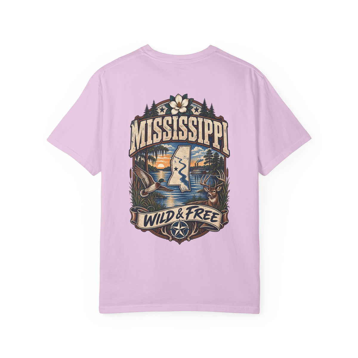 Mississippi Wild & Free Unisex Comfort Color 1717 Streetwear Graphic Tee