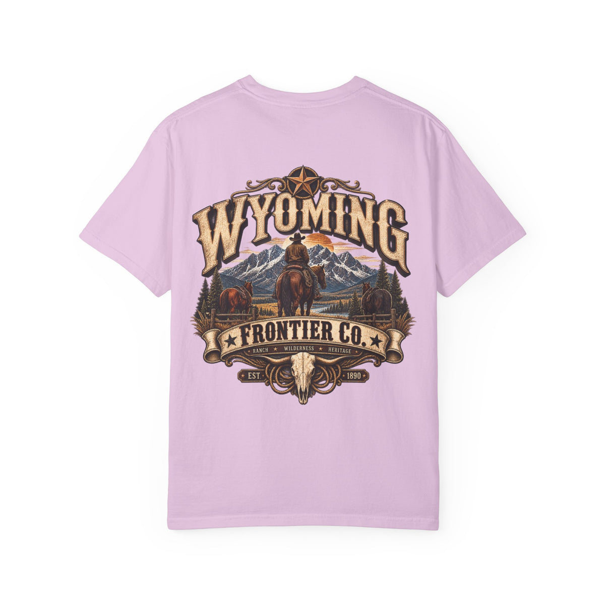 Wyoming Frontier Co. Unisex Comfort Color 1717 Streetwear Graphic Tee