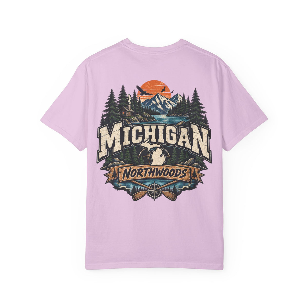 Michigan Northwoods Unisex Comfort Color 1717 Streetwear Graphic Tee