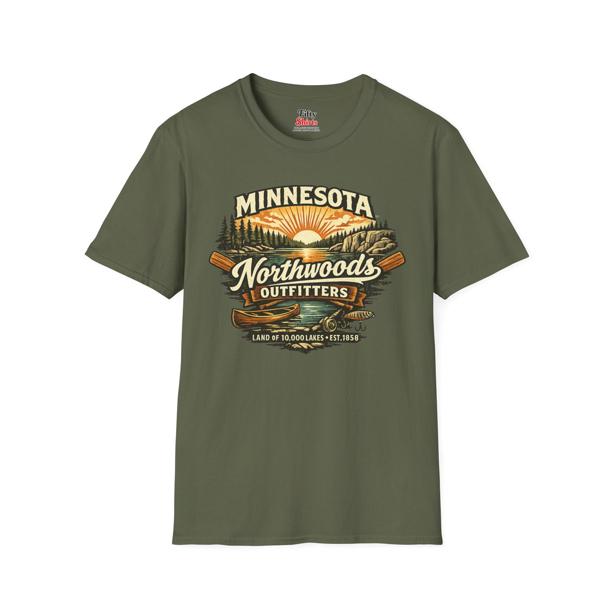 Minnesota Northwoods Outfitters Unisex Softstyle T Shirt State Pride Graphic Tee Collections FS03