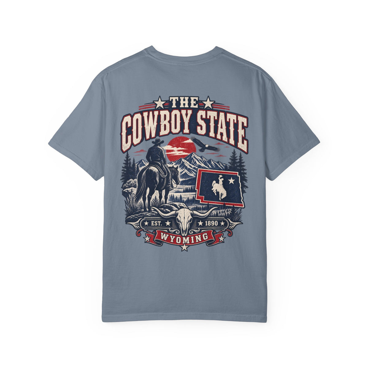 Wyoming The Cowboy State Unisex Comfort Color 1717 Streetwear Graphic Tee