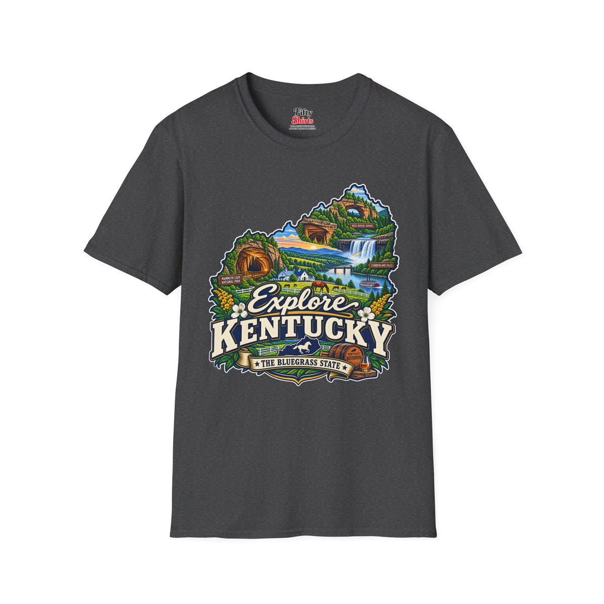 Explore Kentucky Unisex Softstyle T Shirt State Pride Graphic Tee Collections FS03