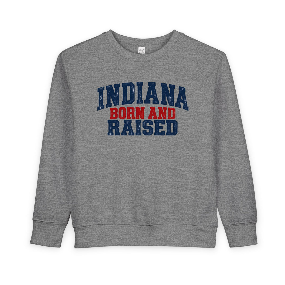 Indiana Born and Raised Classic Heritage Unisex Toddler Sweatshirt