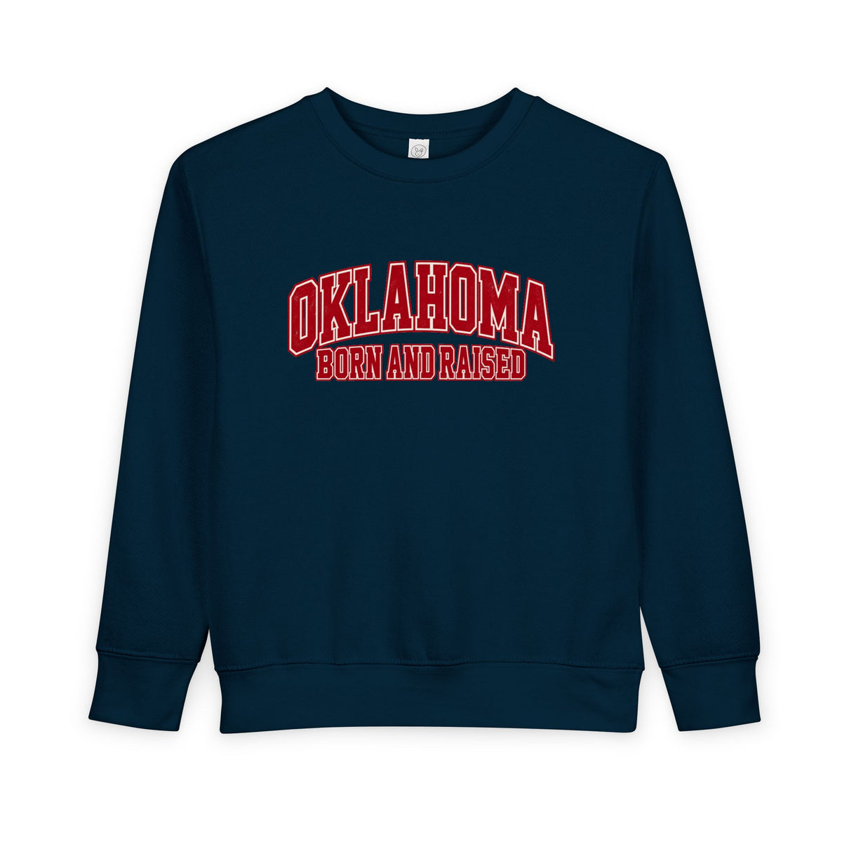Oklahoma Born and Raised Old-School Athletic Unisex Toddler Sweatshirt
