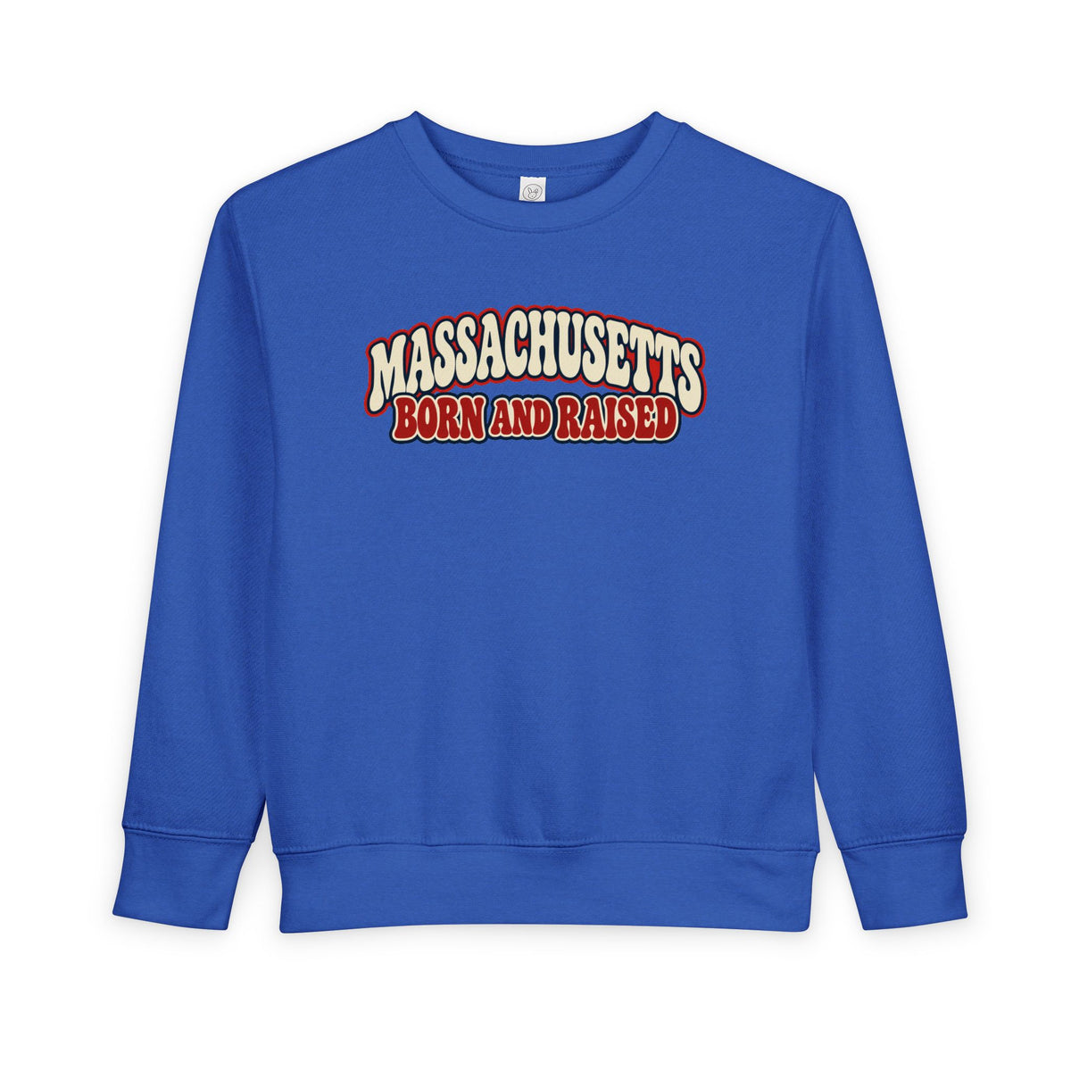 Massachusetts Born and Raised Retro 1970s Unisex Toddler Sweatshirt