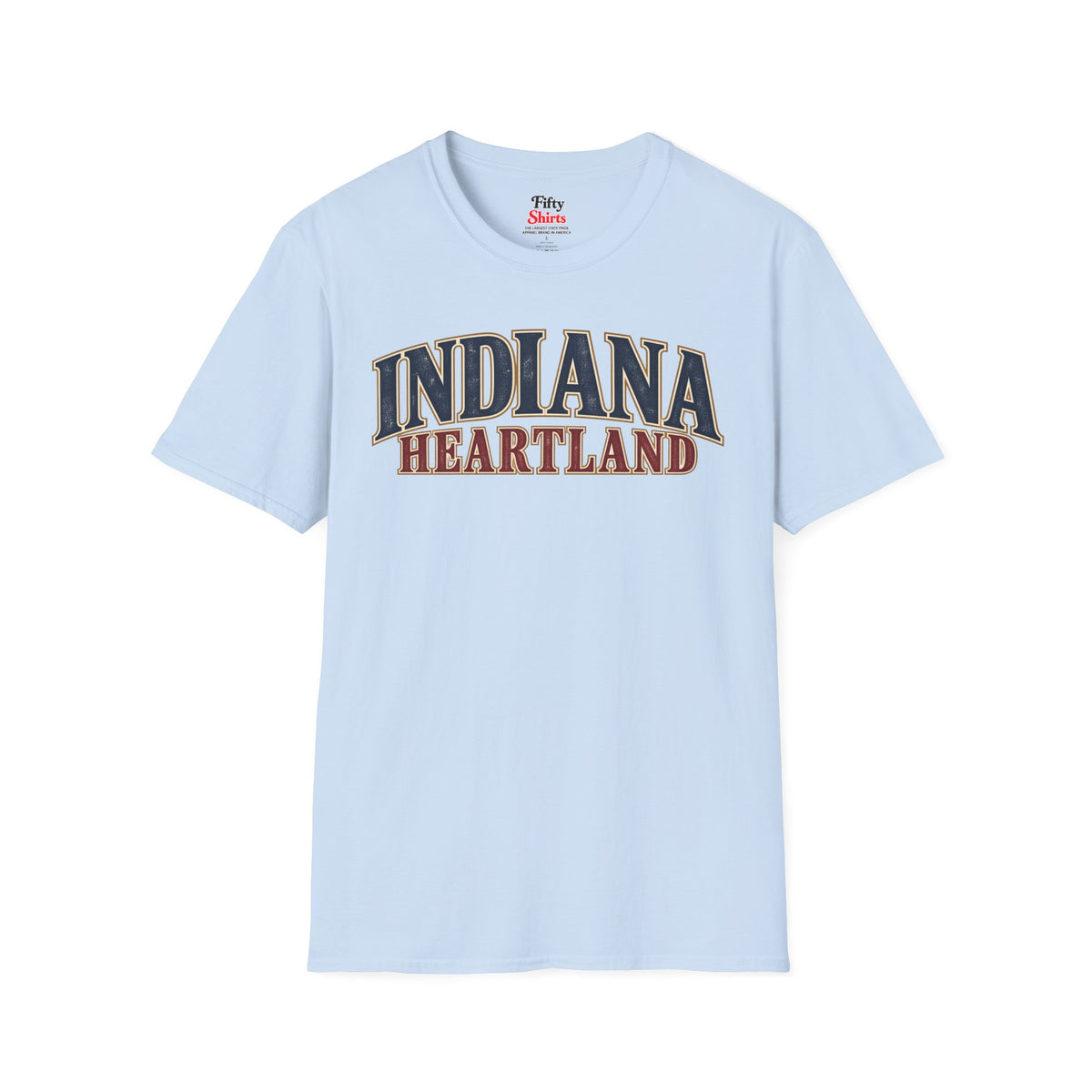 Indiana Heartland Unisex Softstyle T Shirt State Name Graphic Tee