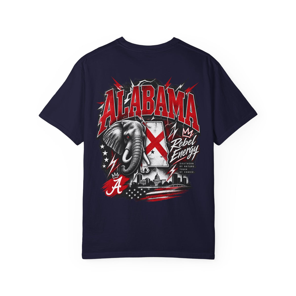 Alabama Rebel Energy Unisex Comfort Color 1717 Streetwear Graphic Tee