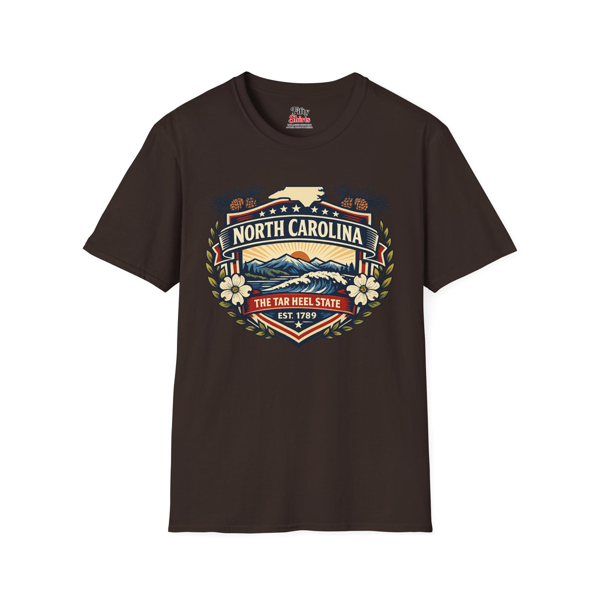 North Carolina Heritage Badge Unisex Softstyle T Shirt State Pride Graphic Tee Collections FS03