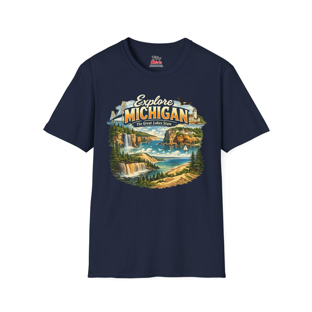 Explore Michigan Unisex Softstyle T Shirt State Pride Graphic Tee Collections FS03