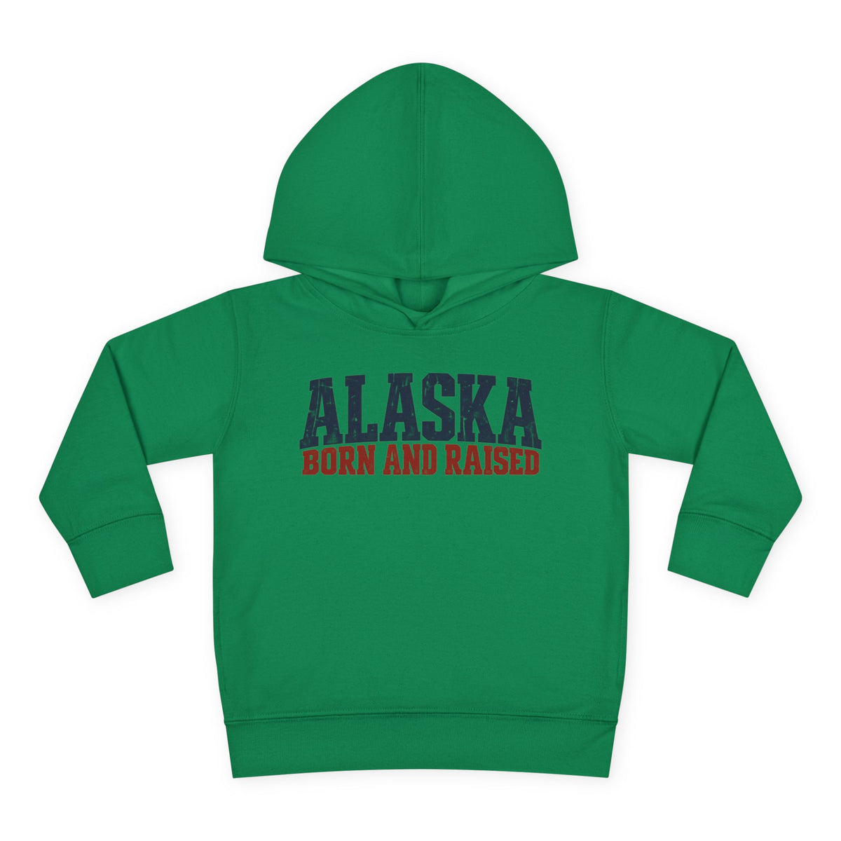 Alaska Born and Raised Bold Northern Workwear Unisex Toddler Pullover Fleece Hoodie