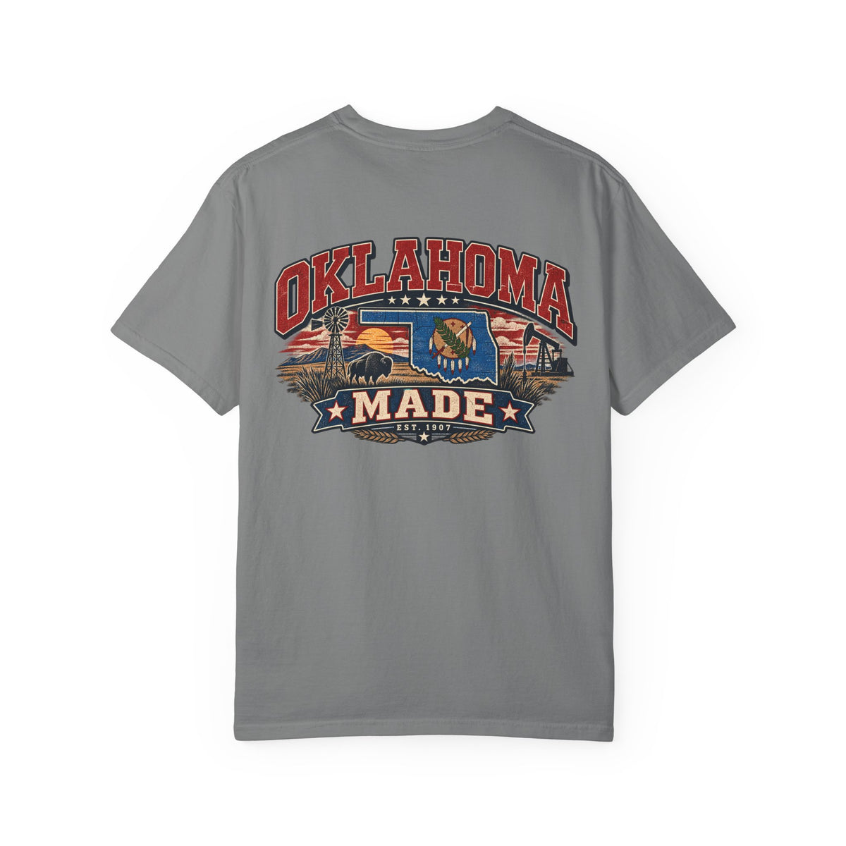 Oklahoma Made Unisex Comfort Color 1717 Streetwear Graphic Tee