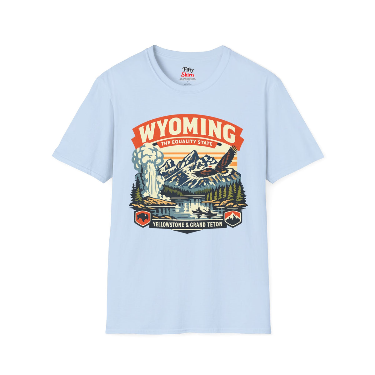 Wyoming Equality State Adventure Unisex Softstyle T Shirt State Pride Graphic Tee Collections FS03