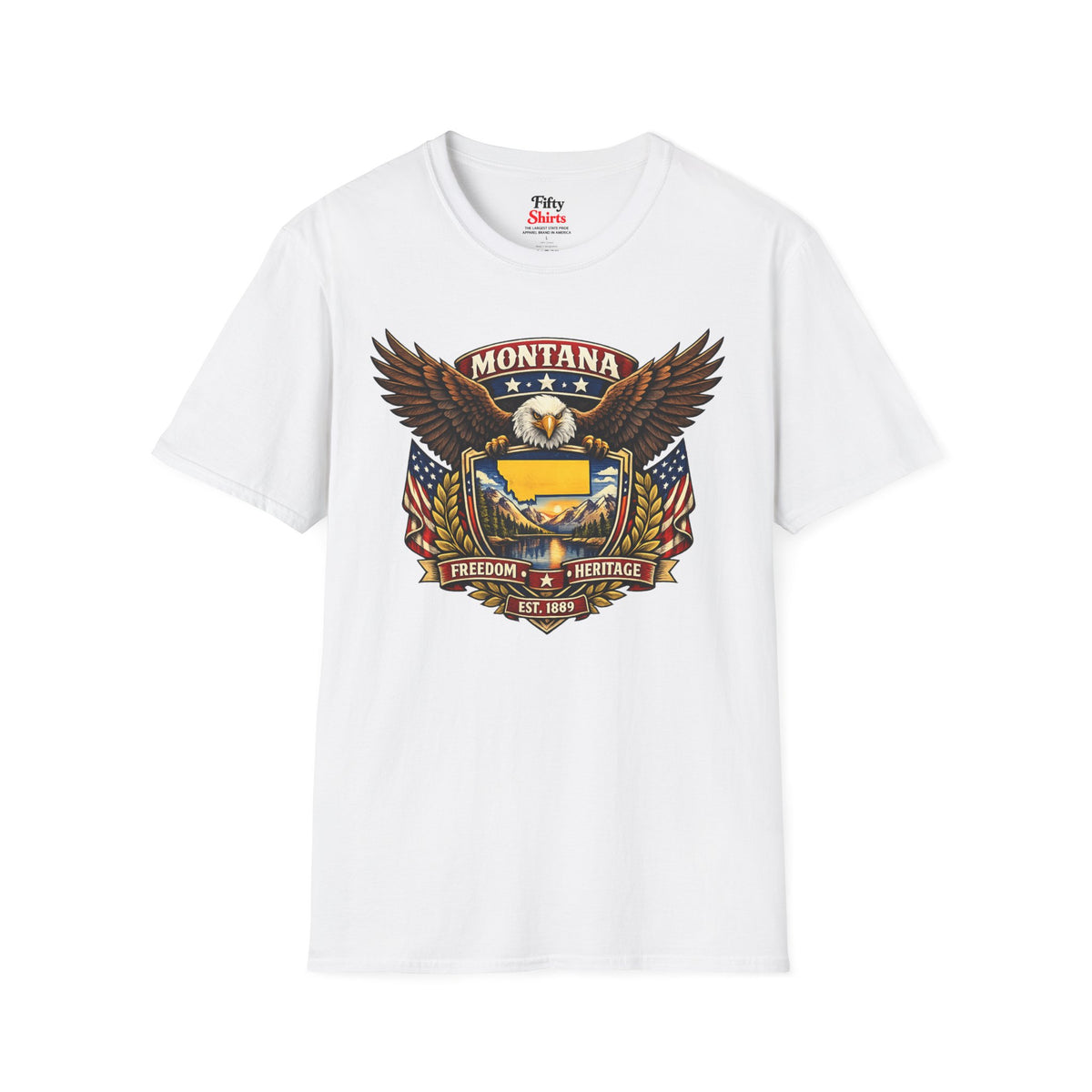 Montana Americana Eagle Unisex Softstyle T Shirt State Pride Graphic Tee Collections FS03