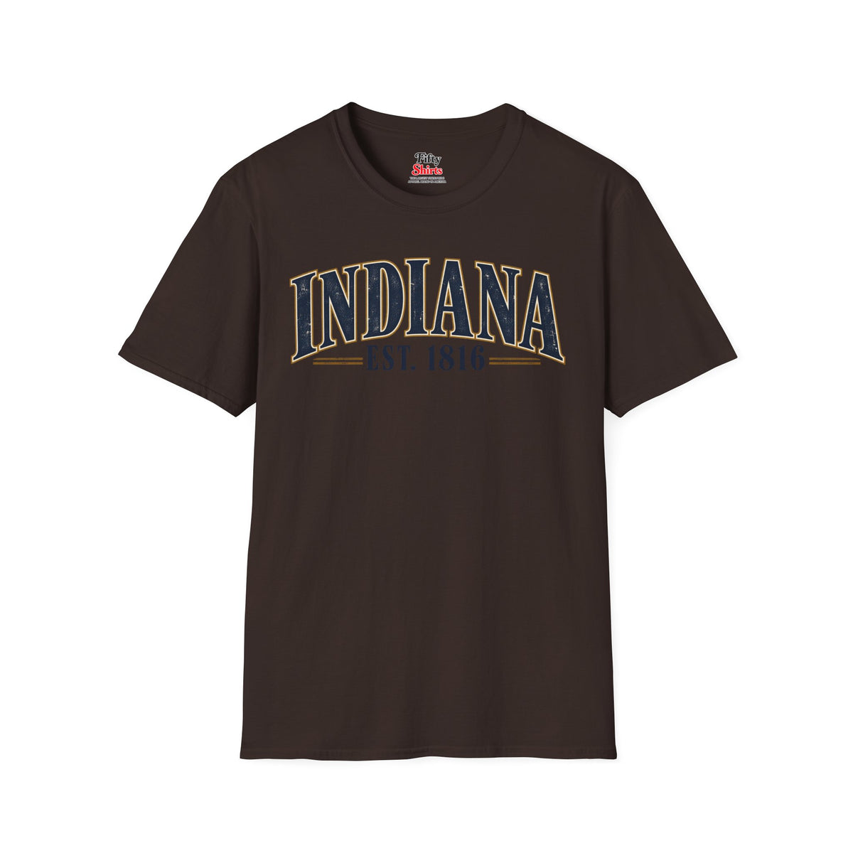 Indiana Est 1816 Unisex Softstyle T Shirt State Name Graphic Tee