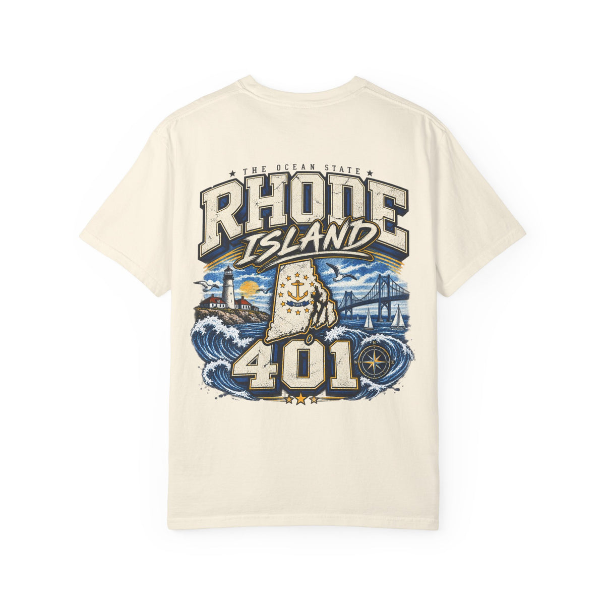 Rhode Island 401 Unisex Comfort Color 1717 Streetwear Graphic Tee