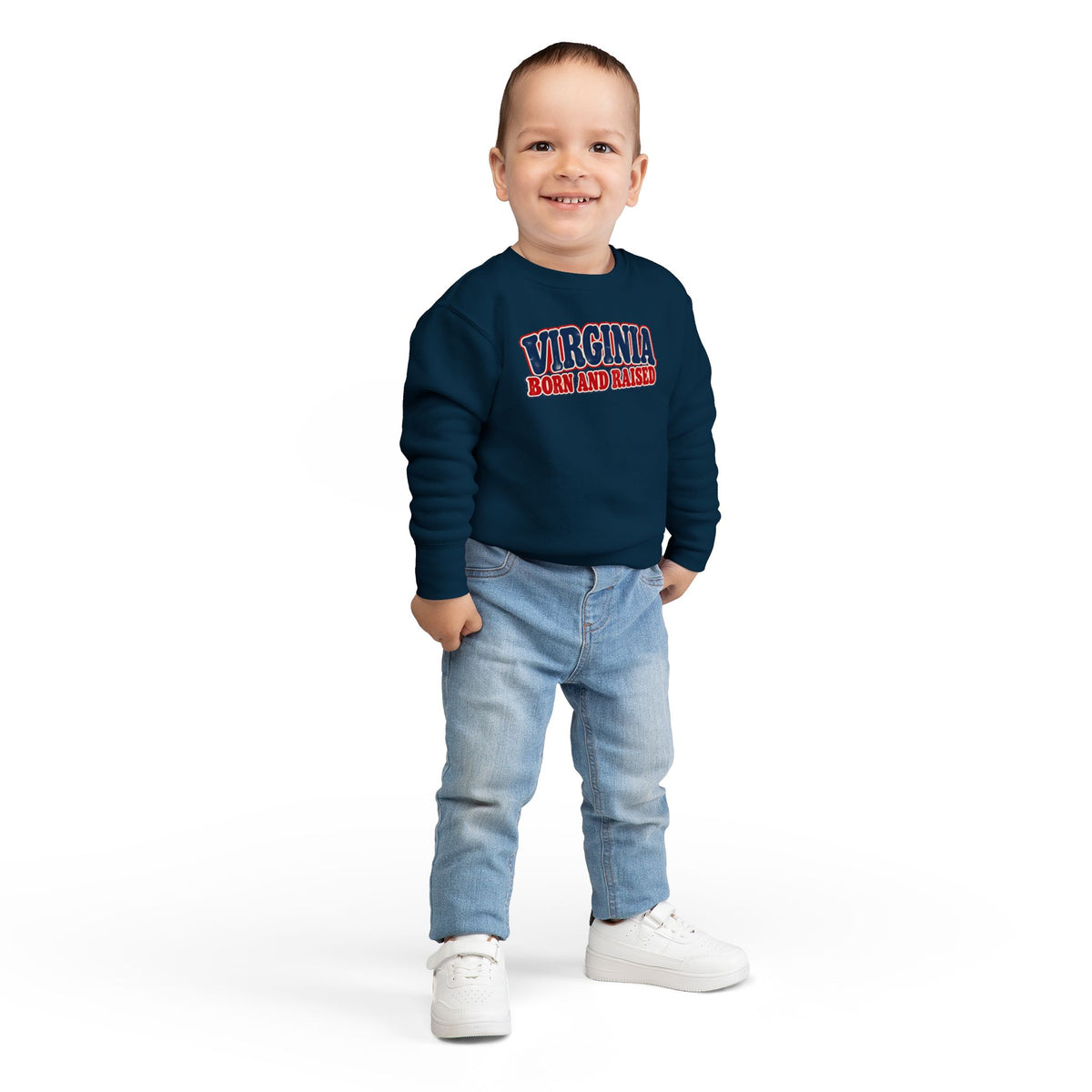 Virginia Born and Raised Retro 1970s Unisex Toddler Sweatshirt