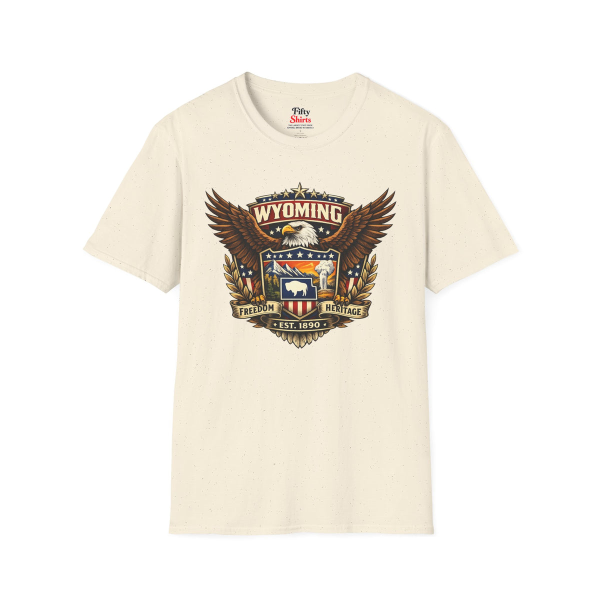 Wyoming Americana Eagle Unisex Softstyle T Shirt State Pride Graphic Tee Collections FS03