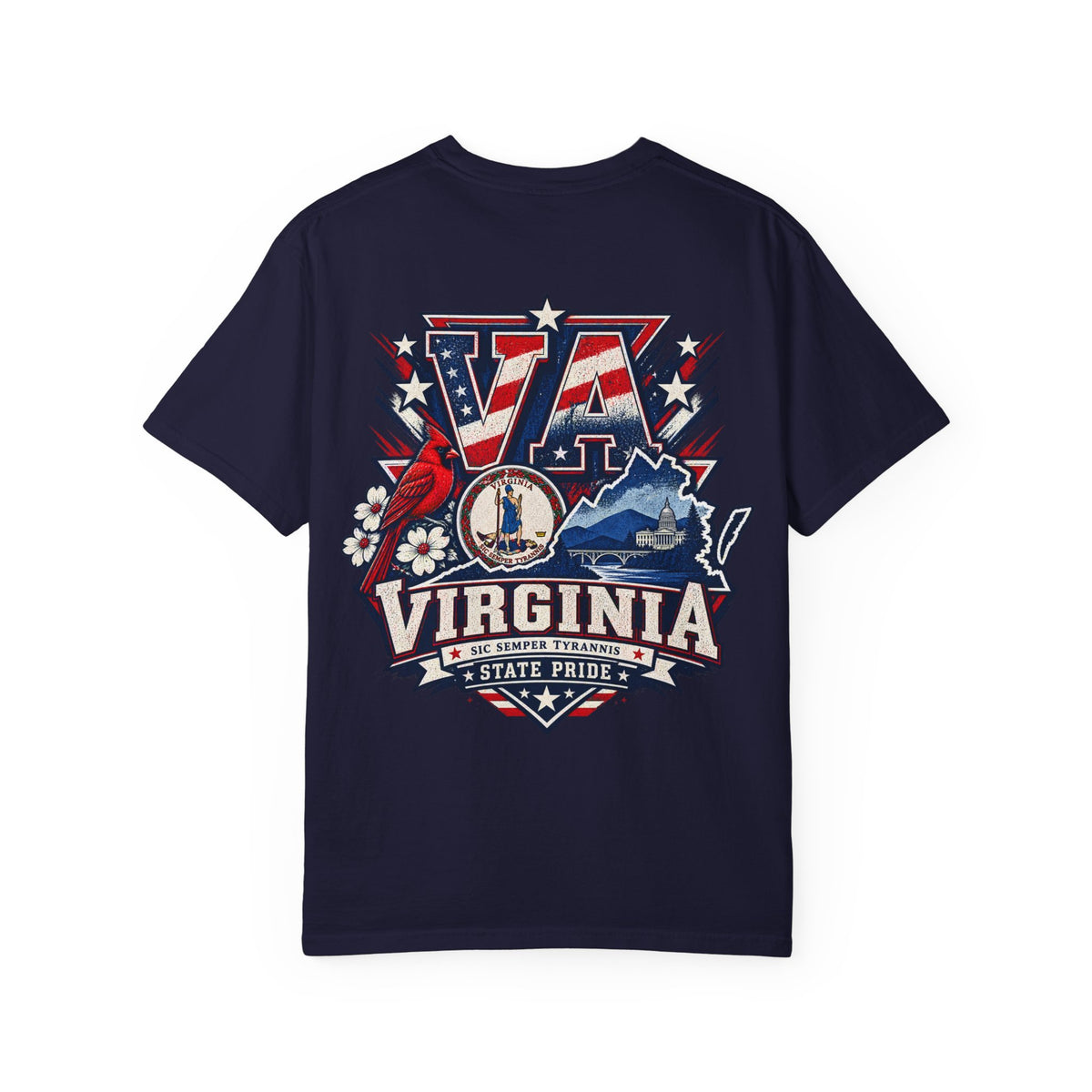 Virginia State Pride Unisex Comfort Color 1717 Streetwear Graphic Tee