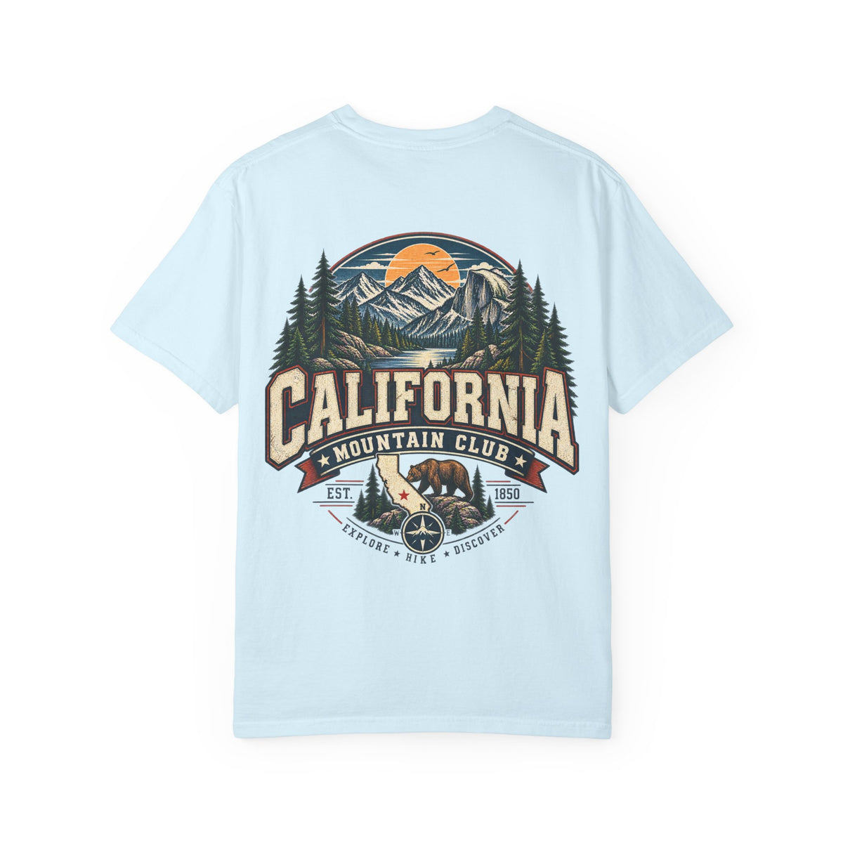 California Mountain Club Unisex Comfort Color 1717 Streetwear Graphic Tee