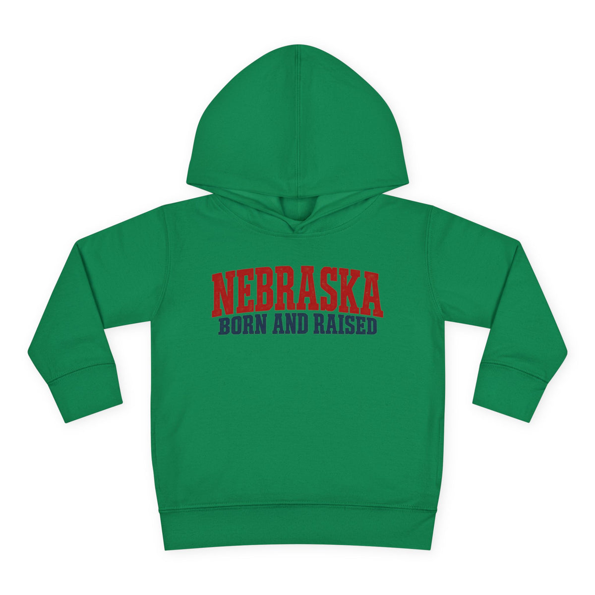 Nebraska Born and Raised Rugged Workwear Unisex Toddler Pullover Fleece Hoodie
