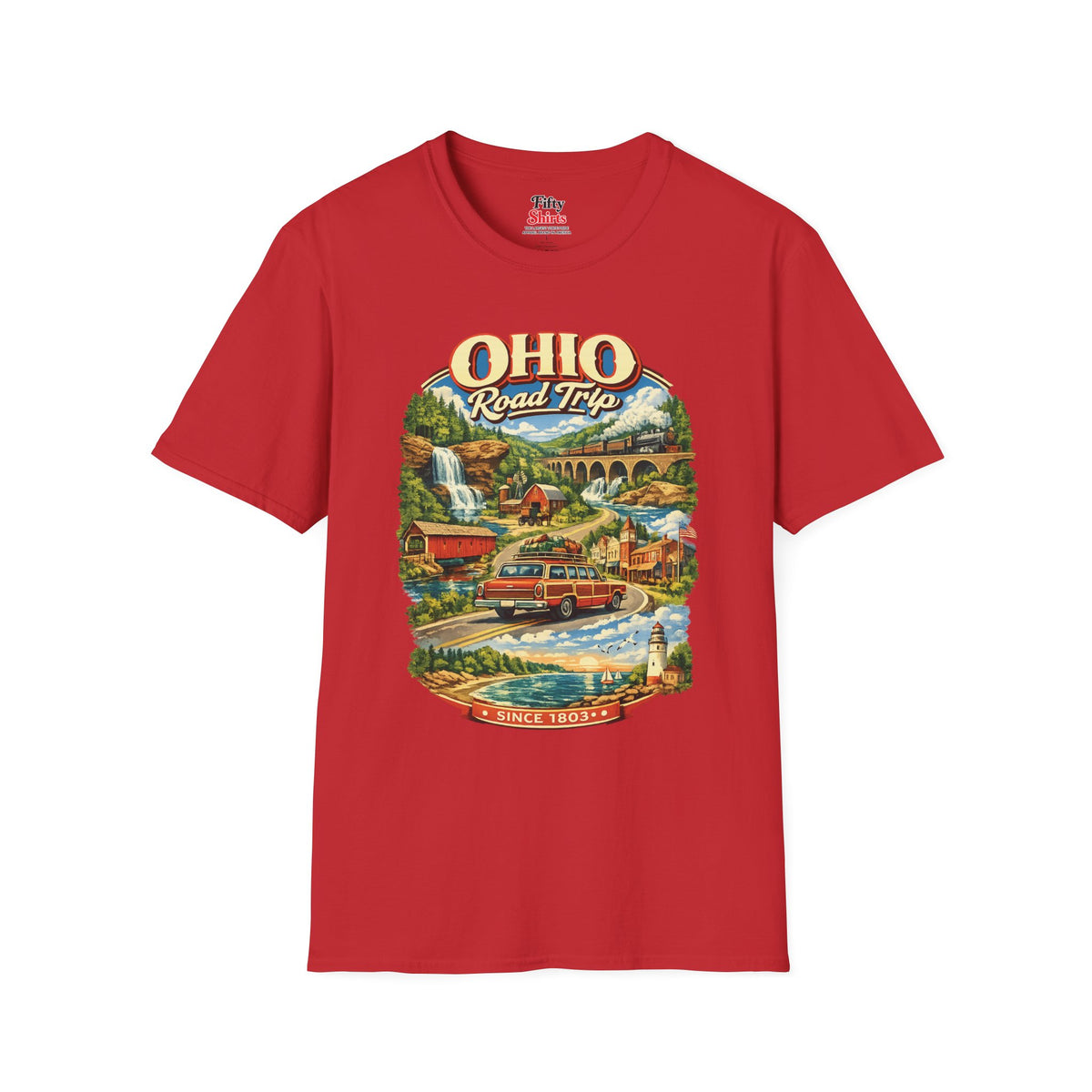 Ohio Road Trip Unisex Softstyle T Shirt State Pride Graphic Tee Collections FS03