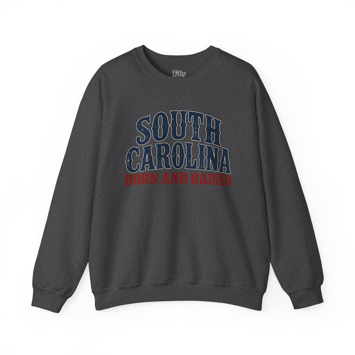 South Carolina Born and Raised Vintage Unisex Sweatshirt Graphic