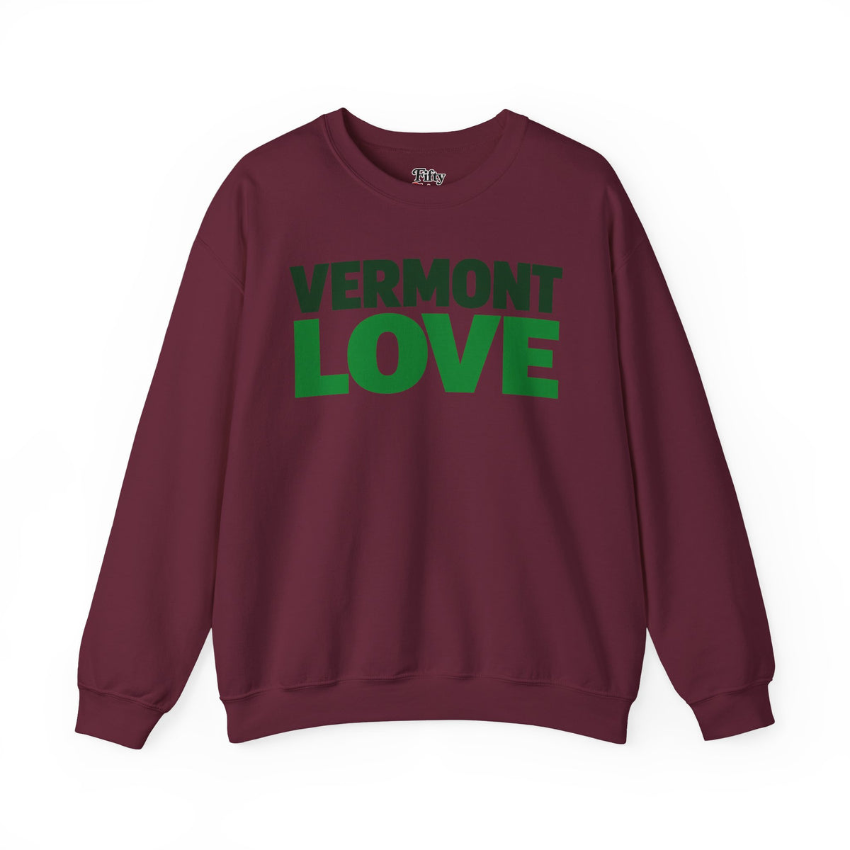 Vermont Love Unisex Crewneck Sweatshirt State Name Graphic