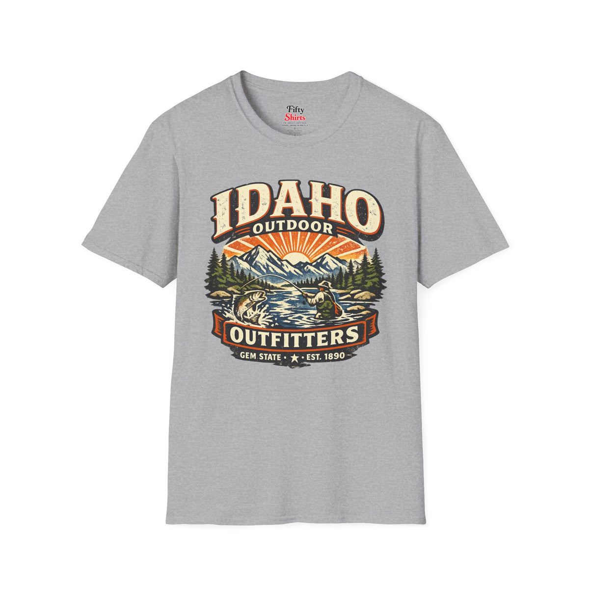 Idaho Outdoor Outfitters Unisex Softstyle T Shirt State Pride Graphic Tee Collections FS03