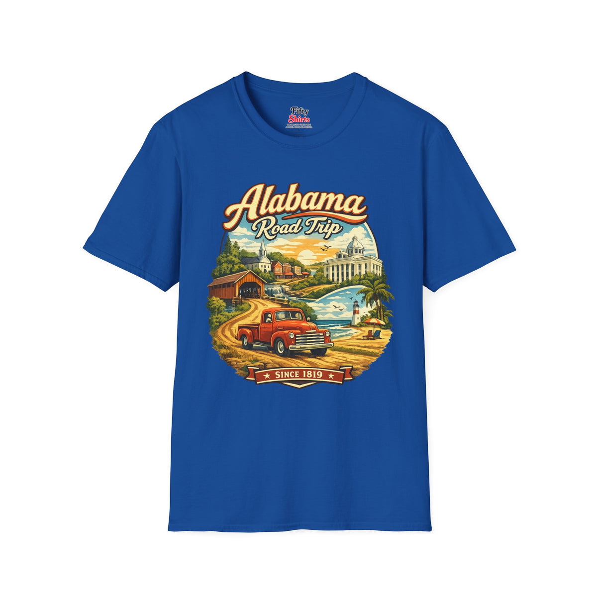 Alabama Road Trip Unisex Softstyle T Shirt State Pride Graphic Tee Collections FS03