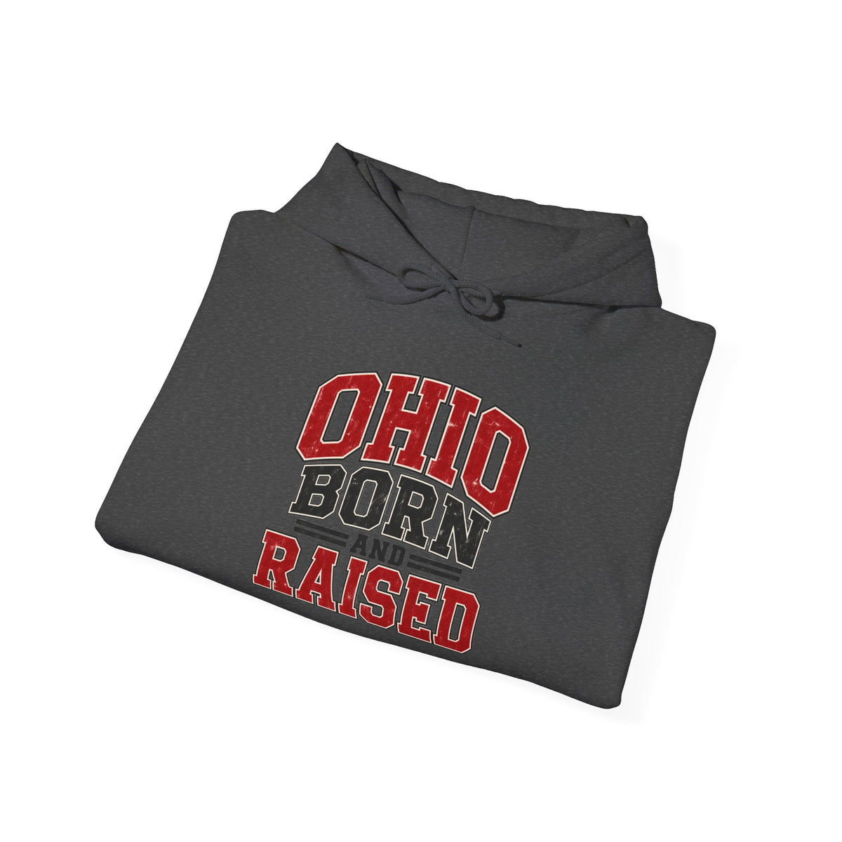 Ohio Born And Raised Unisex Hoodie State Name Graphic