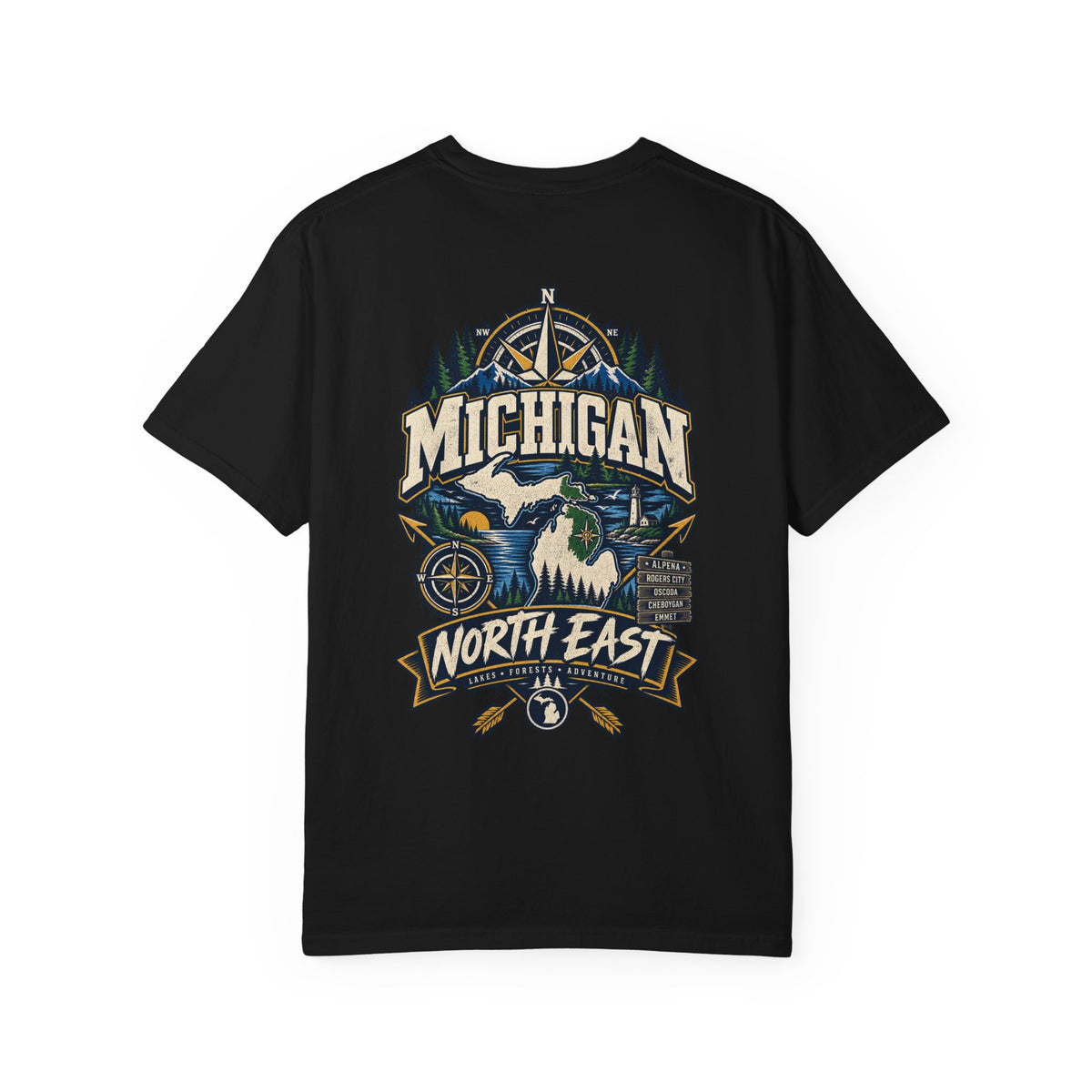 Michigan North East Unisex Comfort Color 1717 Streetwear Graphic Tee