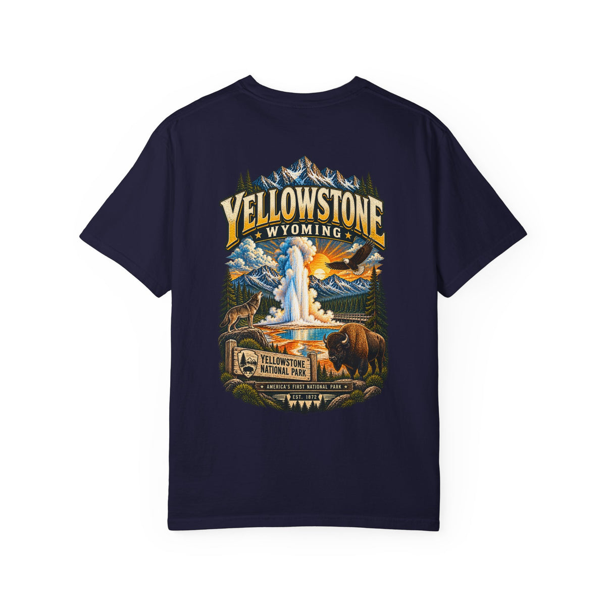Yellowstone Wyoming Unisex Comfort Color 1717 Streetwear Graphic Tee