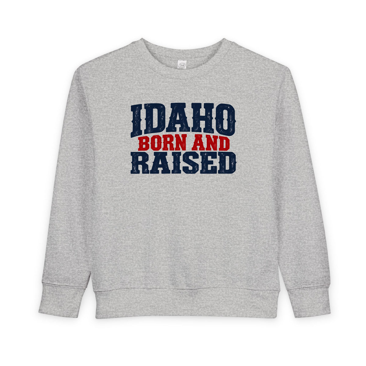 Idaho Born and Raised Bold Americana Unisex Toddler Sweatshirt