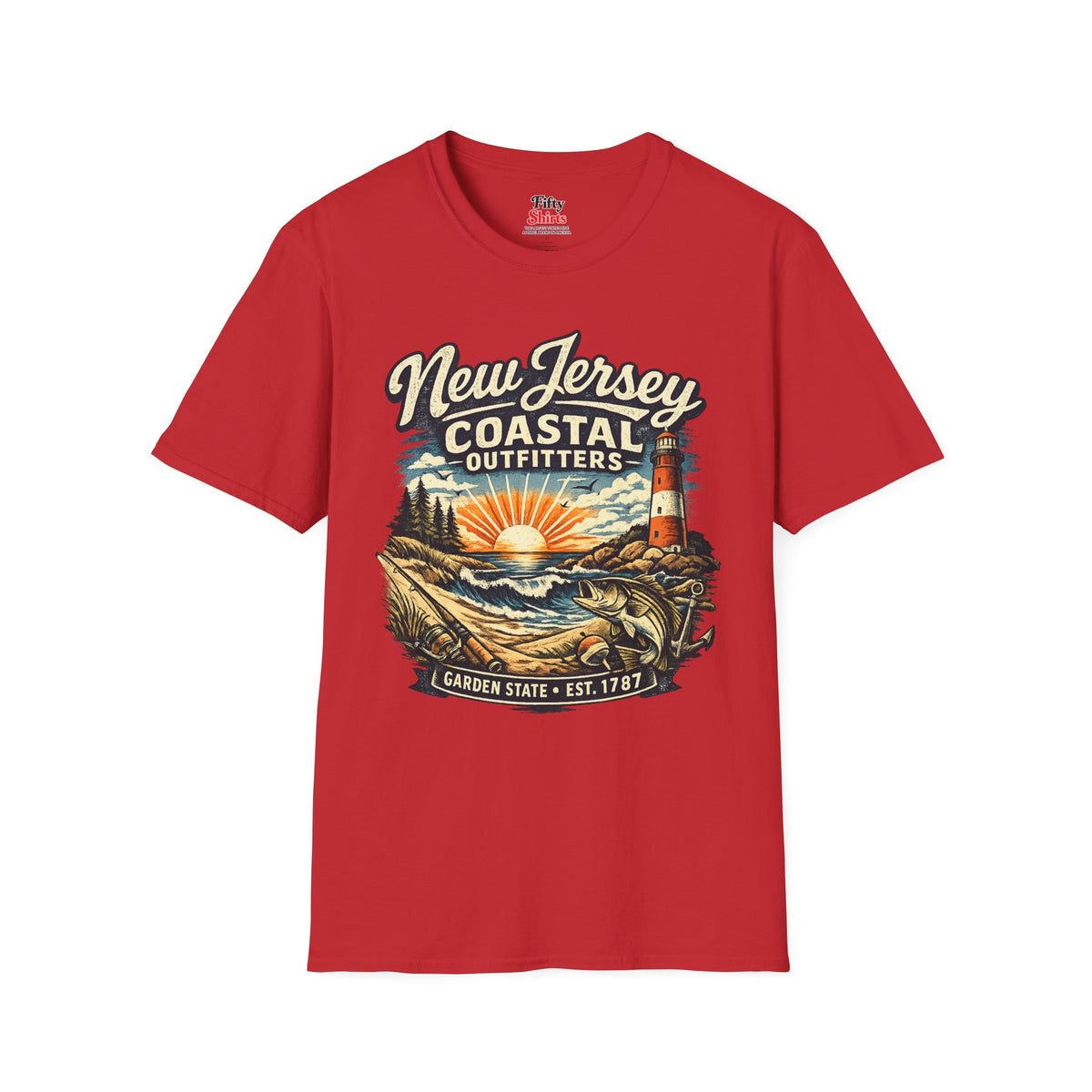 New Jersey Coastal Outfitters Unisex Softstyle T Shirt State Pride Graphic Tee Collections FS03