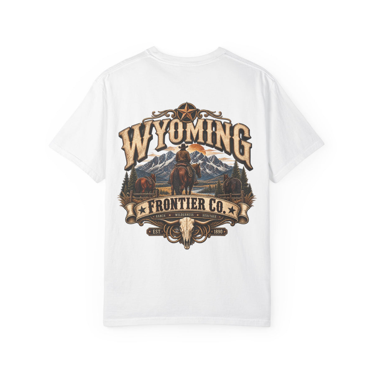 Wyoming Frontier Co. Unisex Comfort Color 1717 Streetwear Graphic Tee