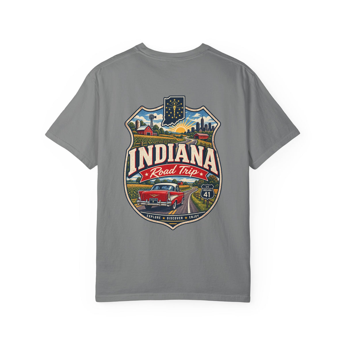 Indiana Road Trip Unisex Comfort Color 1717 Streetwear Graphic Tee