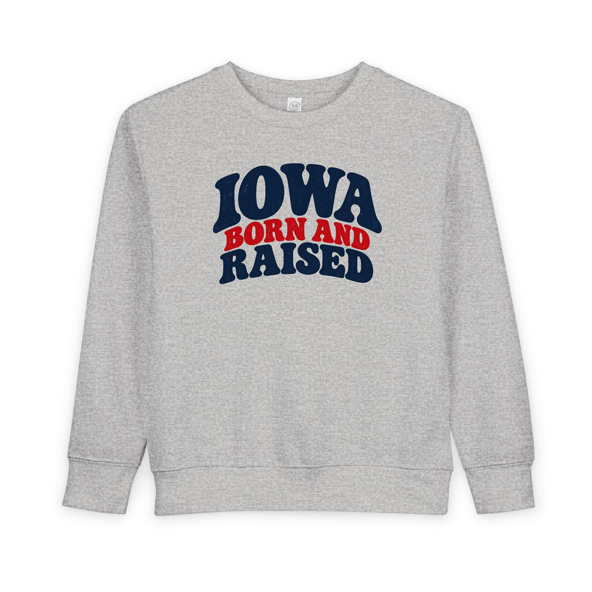 Iowa Born and Raised Retro 1970s Unisex Toddler Sweatshirt