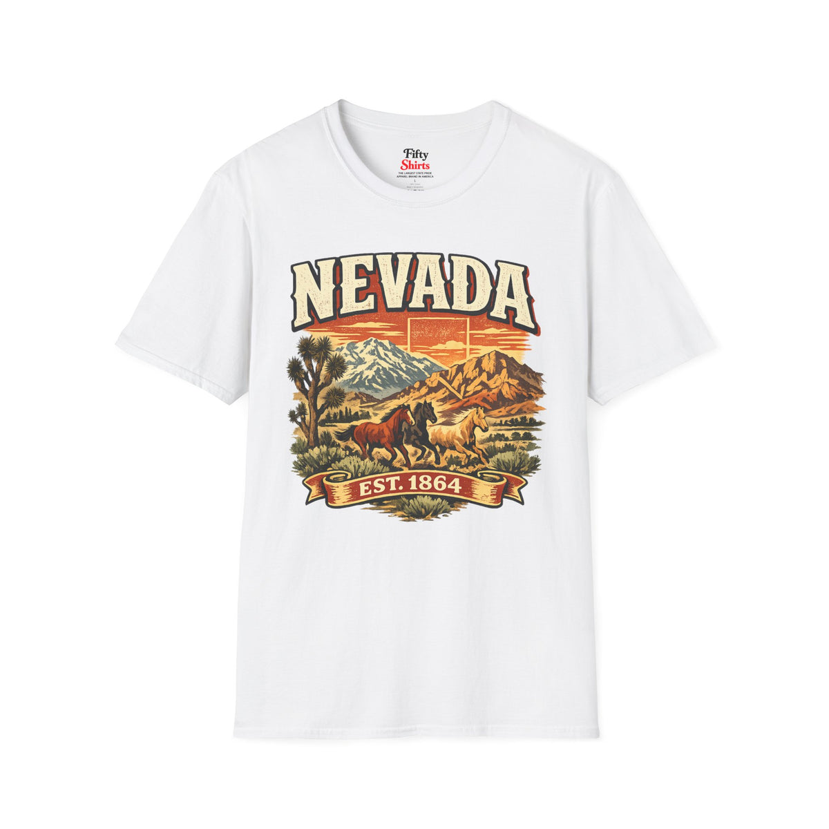Vintage Nevada Heritage Unisex Softstyle T Shirt State Pride Graphic Tee Collections FS03