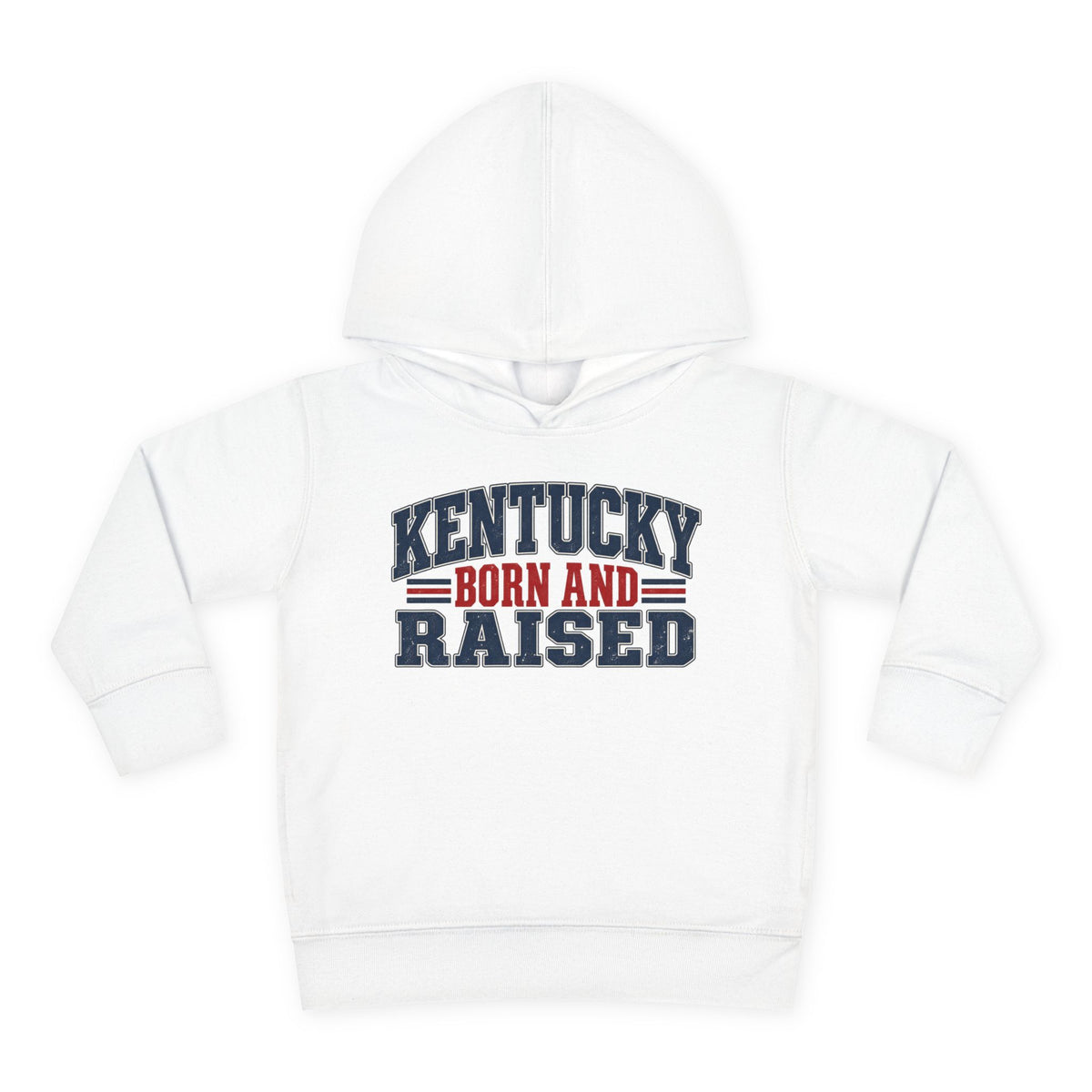 Kentucky Born and Raised Southern Heritage Unisex Toddler Pullover Fleece Hoodie