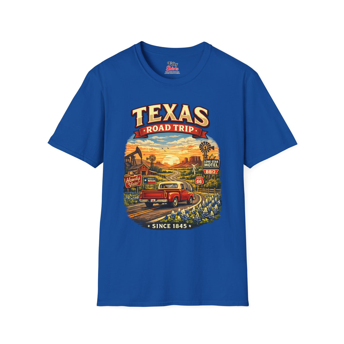 Texas Roadtrip Unisex Softstyle T Shirt State Pride Graphic Tee Collections FS03