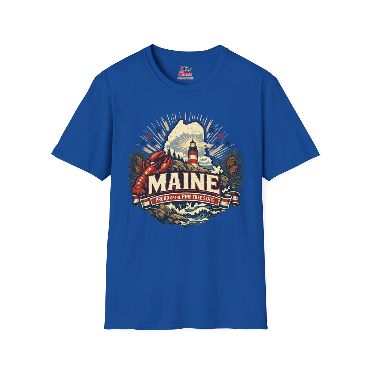 Maine State Pride Unisex Softstyle T Shirt State Pride Graphic Tee Collections FS03