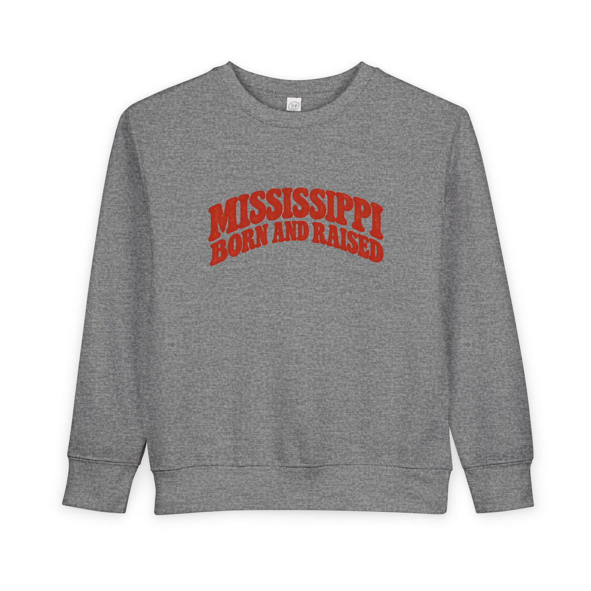 Mississippi Born and Raised Retro 1970s Unisex Toddler Sweatshirt